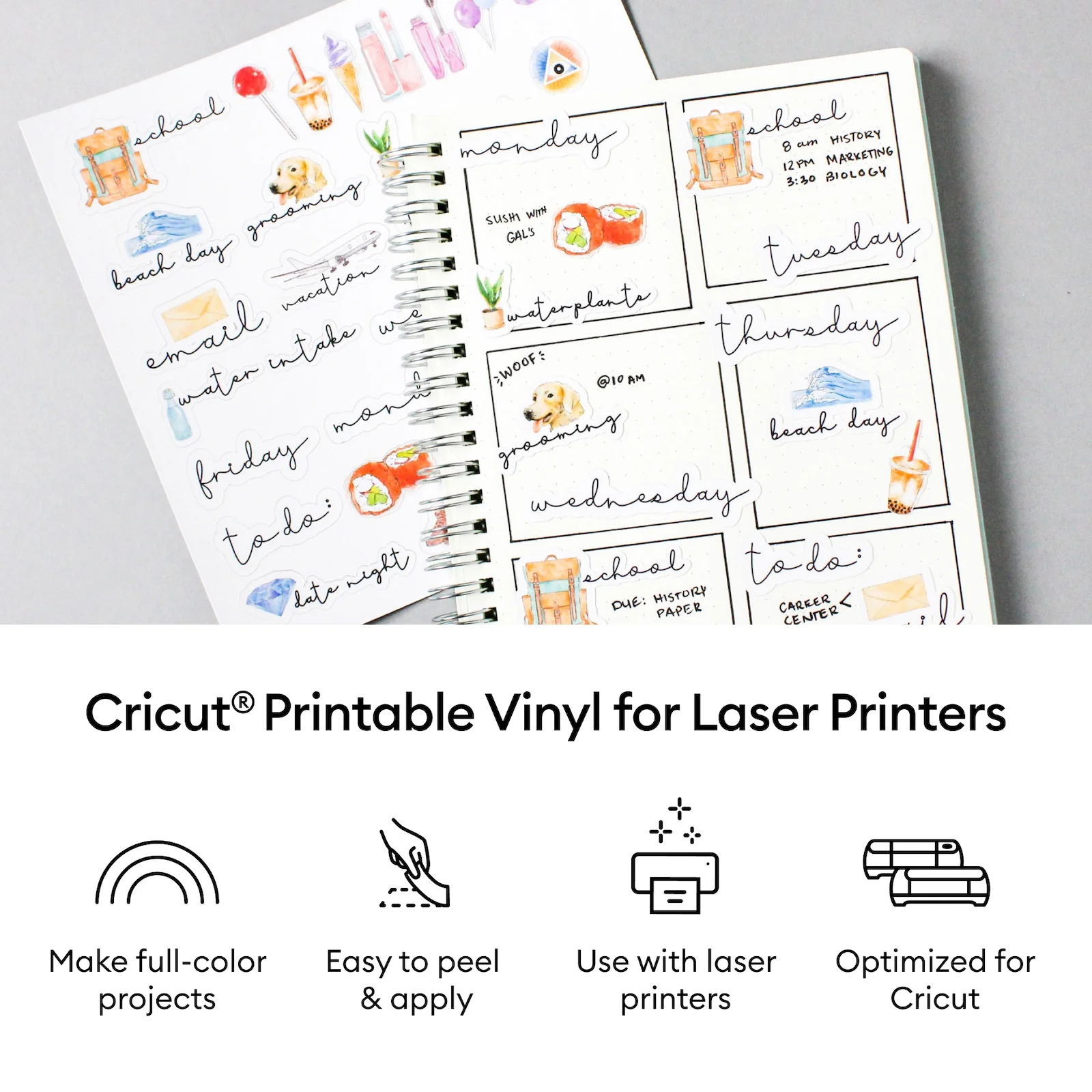 Cricut 8.5" x 11" White Printable Vinyl Sheets 25 Count - Image 2
