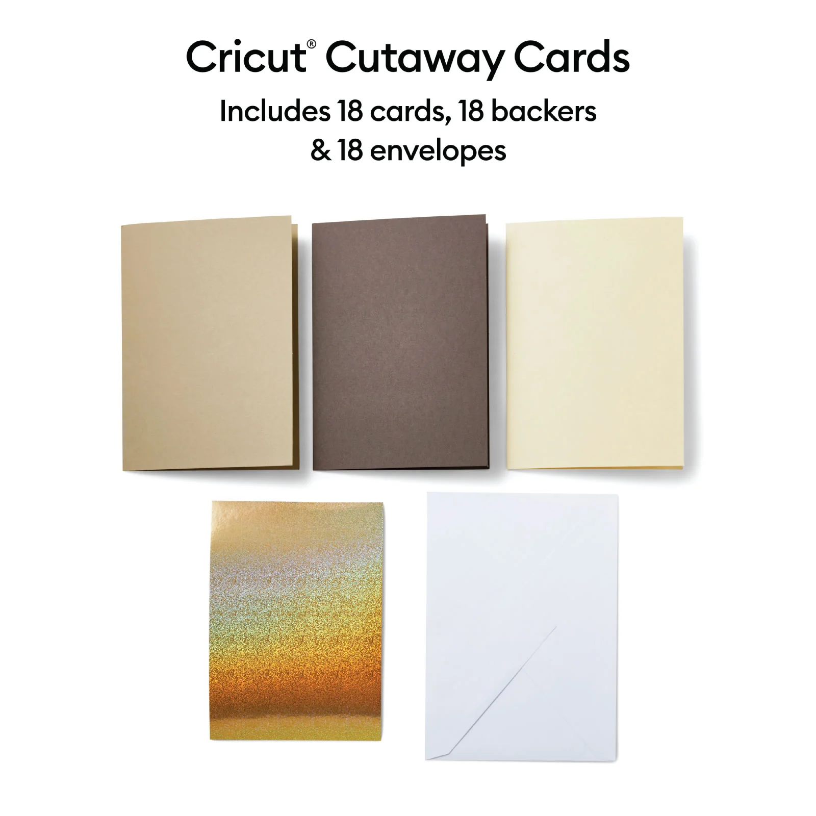 Cricut Cutaway Cards, Neutrals Sampler - R10 (18 ct) - Damaged Package - Image 2