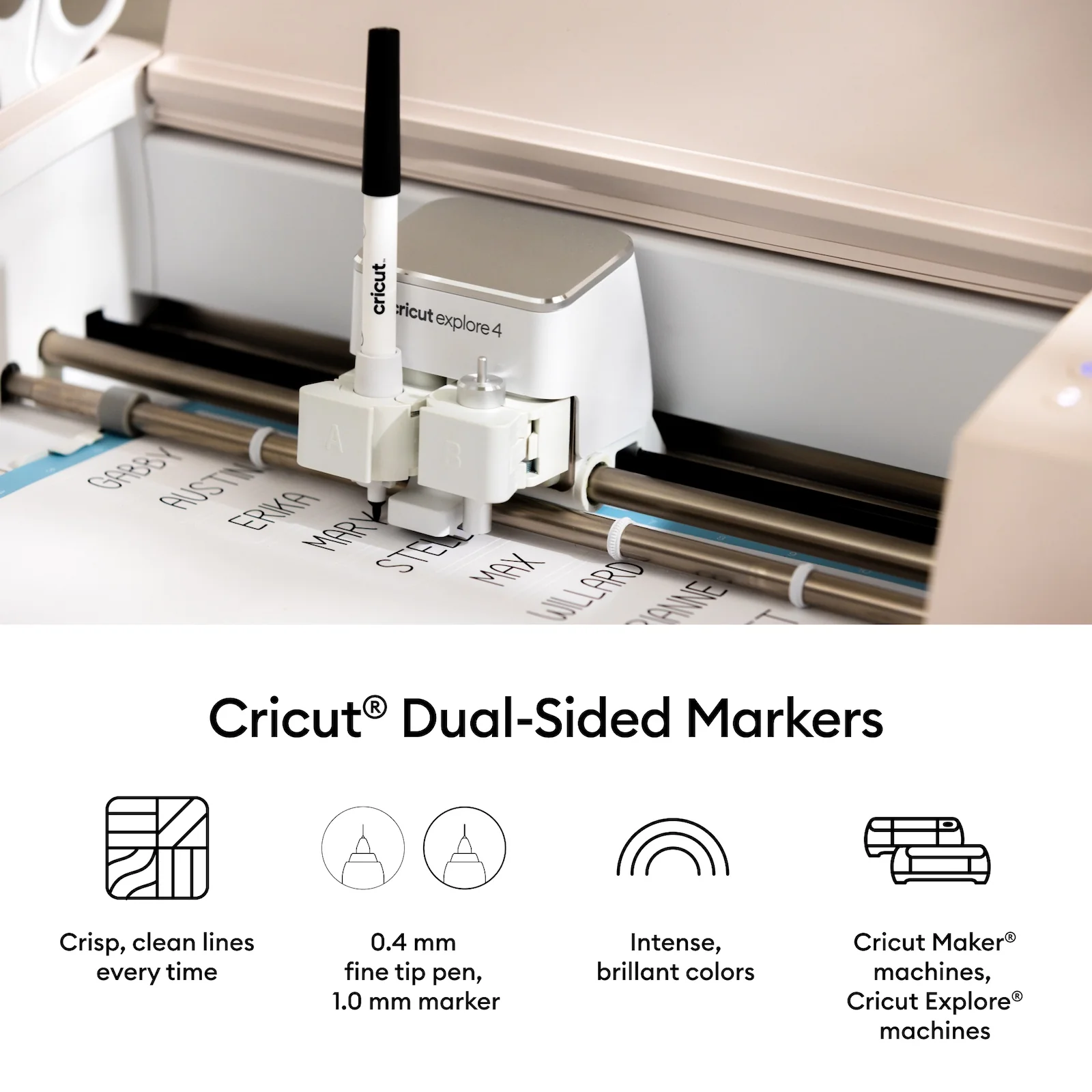 Cricut Dual-Sided Markers, Ultimate Marker Set, 22 Count, 1.0mm Marker Tip + 0.4mm Fine Point Pen Tip - For use with Maker, Explore, & Venture Machines - Image 2