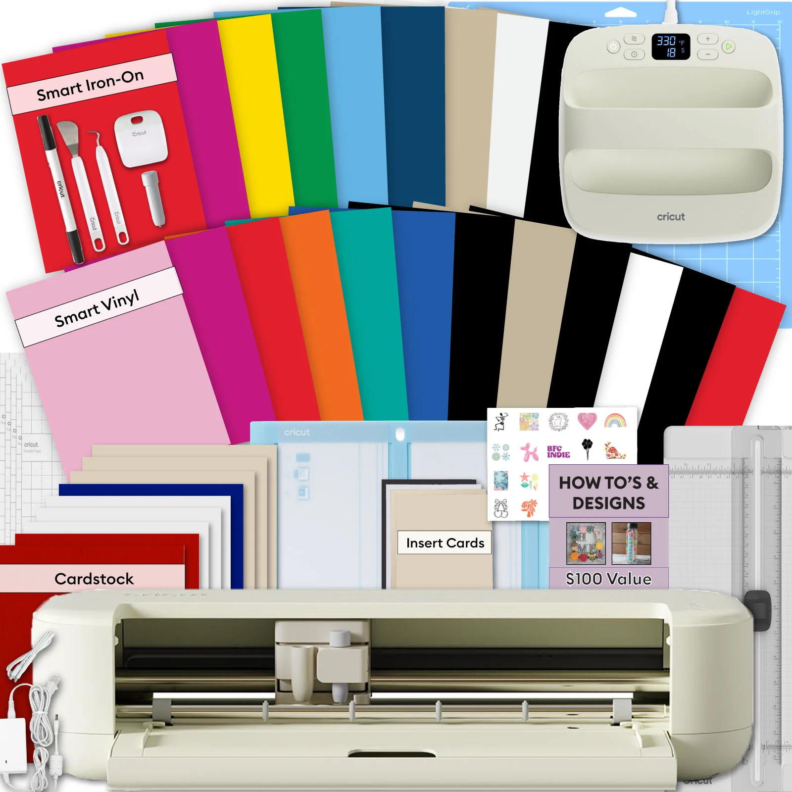 Cricut Explore 5 Teacher & Classroom Bundle with EasyPress SE, Smart Vinyl & Smart Iron-On