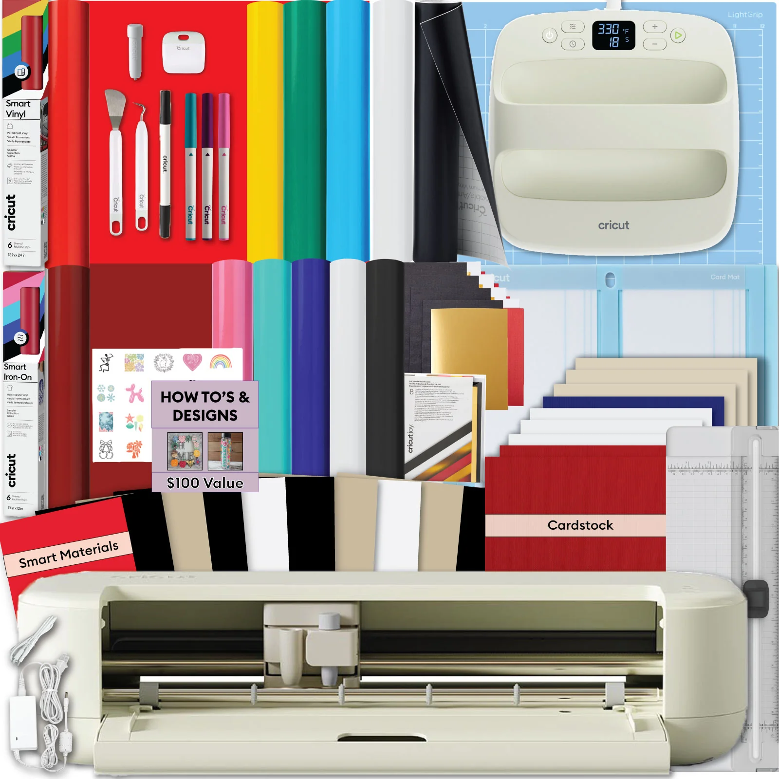 Cricut Explore 5 Teacher Bundle with EasyPress SE, Vinyl, Iron-On, Cards & Pens