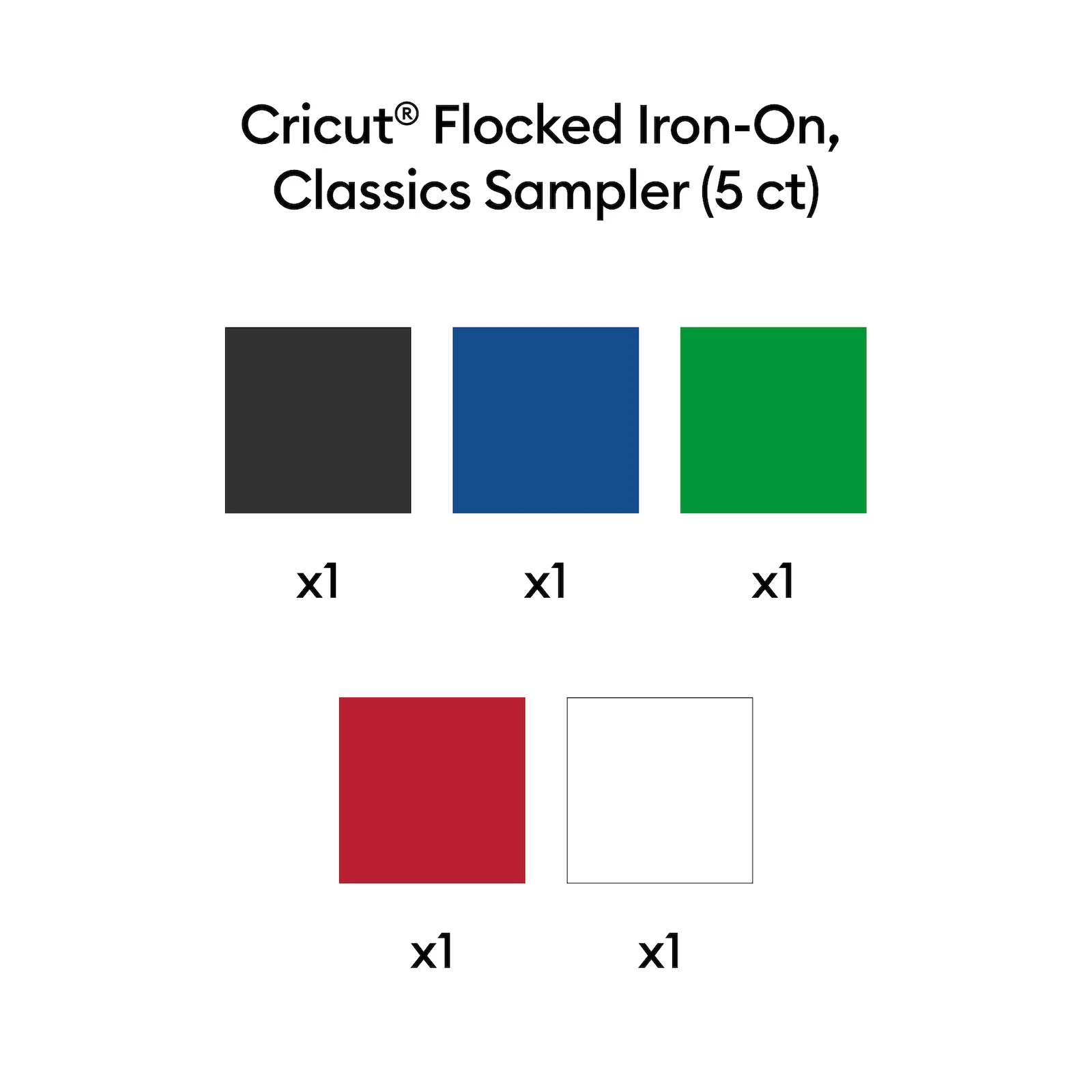 Cricut Flocked Iron-On, Classics Sampler - 12 in x 12 in (5 ct) - Image 2
