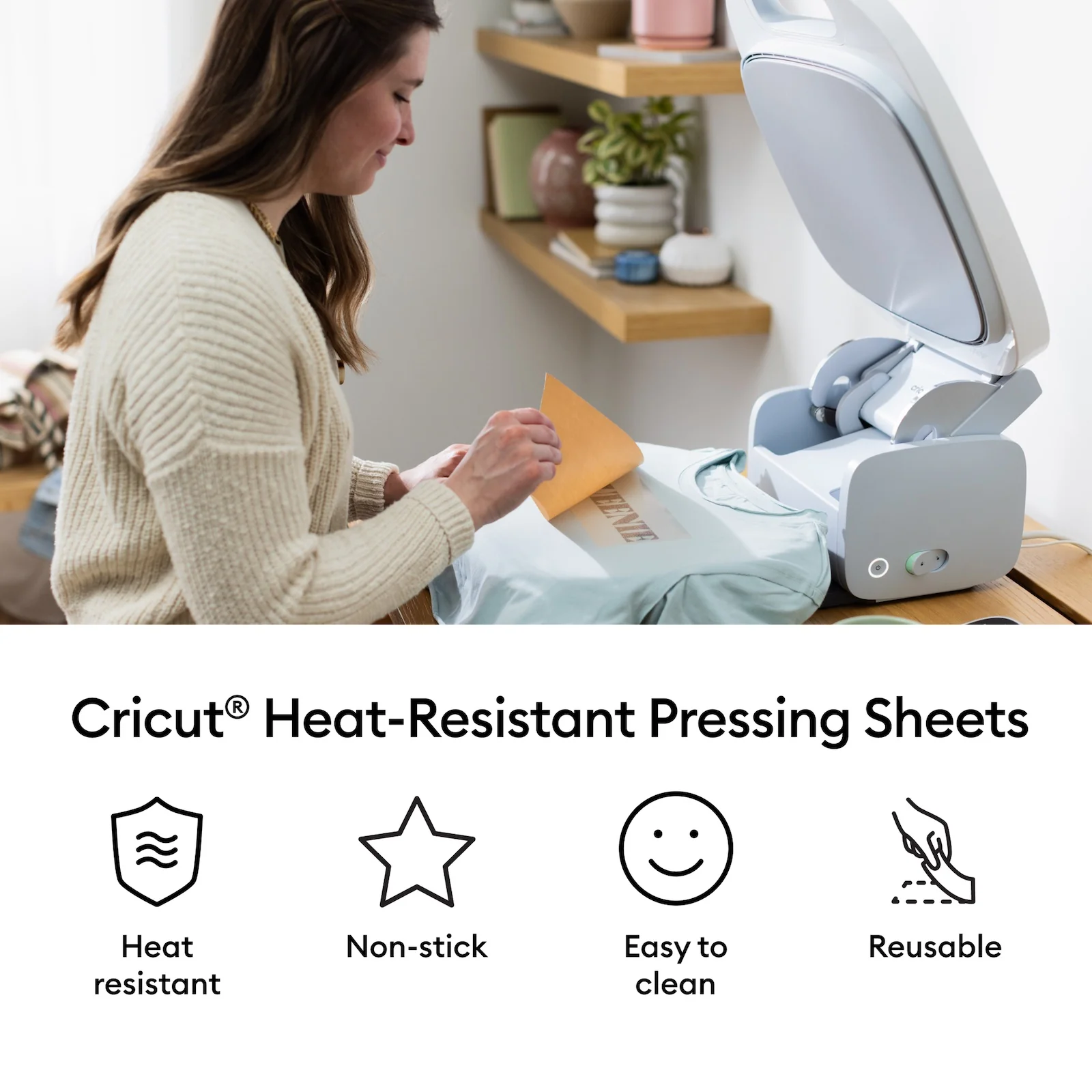 Cricut Heat-Resistant Pressing Sheets - 12 in x 16 in, 3 Count - Image 2