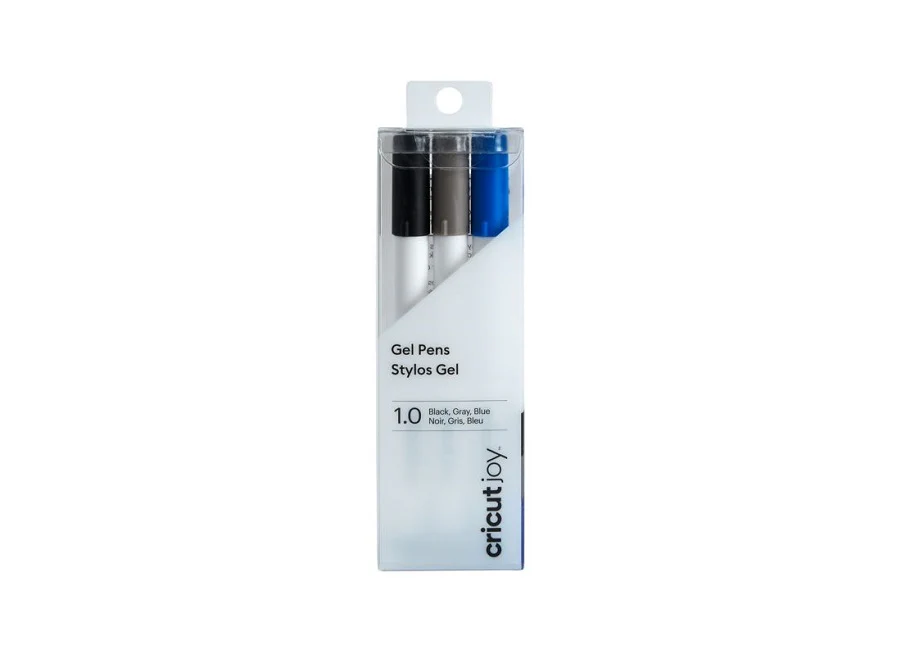 Cricut Joy Gel Point Pens 1.0 (3) Black, Gray, Blue - Damaged Package