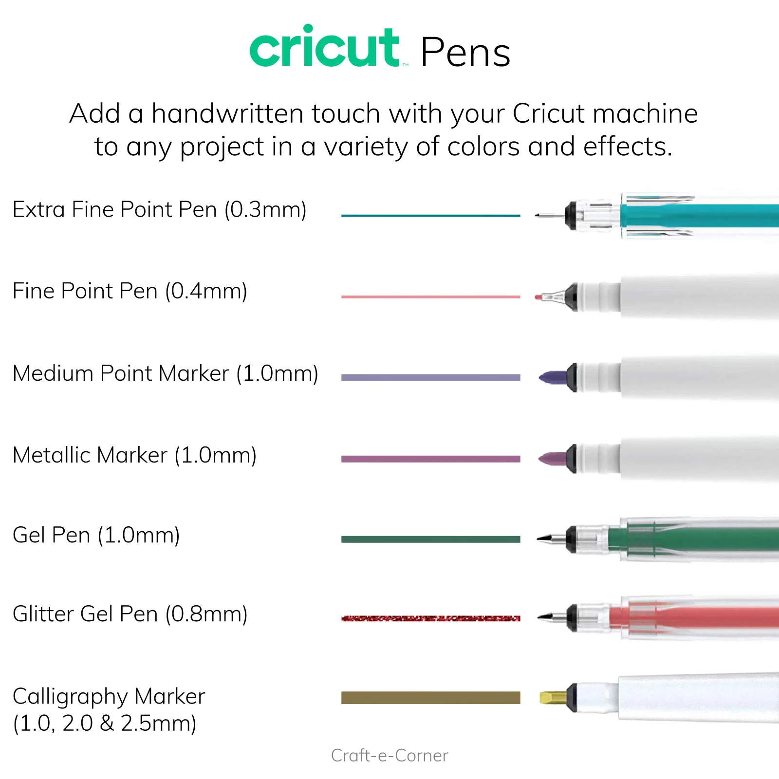 Cricut Joy Glitter Gel Pens, 0.8 mm (3) Pink, Blue, Green - Image 2
