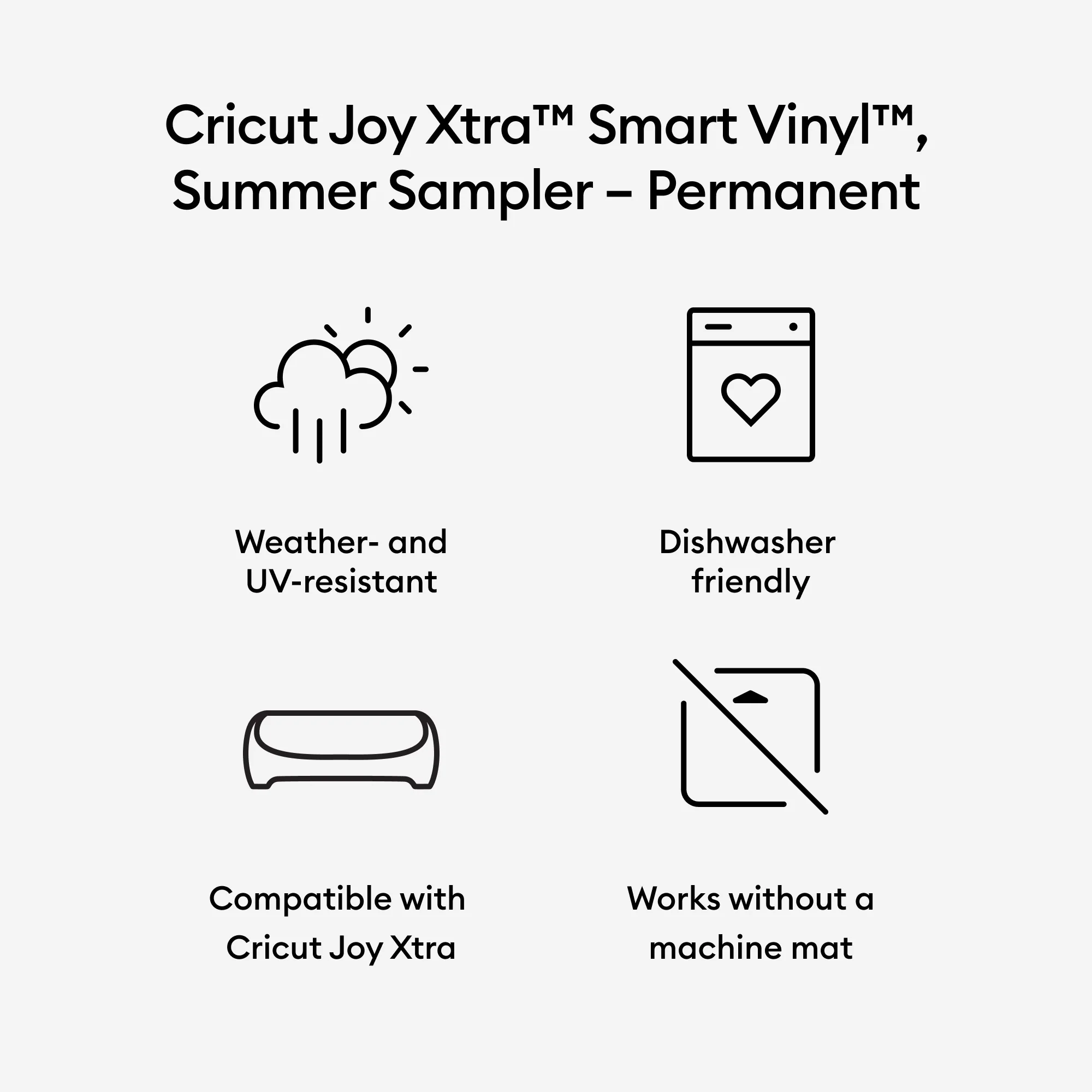 Cricut Joy Xtra Permanent Smart Vinyl - Summer Sampler (3-ct) - Damaged Package - Image 4