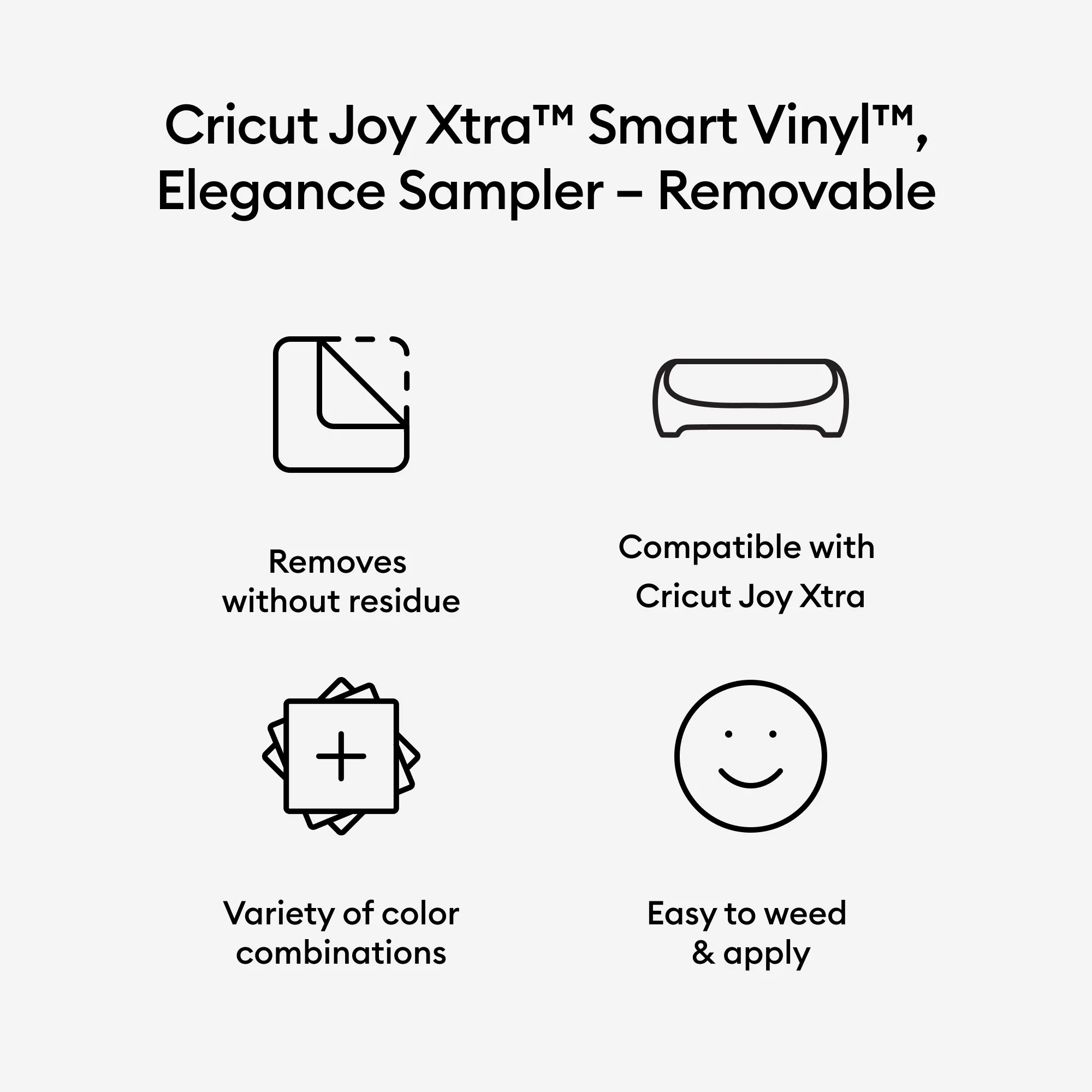 Cricut Joy Xtra Removable Smart Vinyl - Elegance Sampler (3 ct) 9.5x12 - Damaged Package - Image 3
