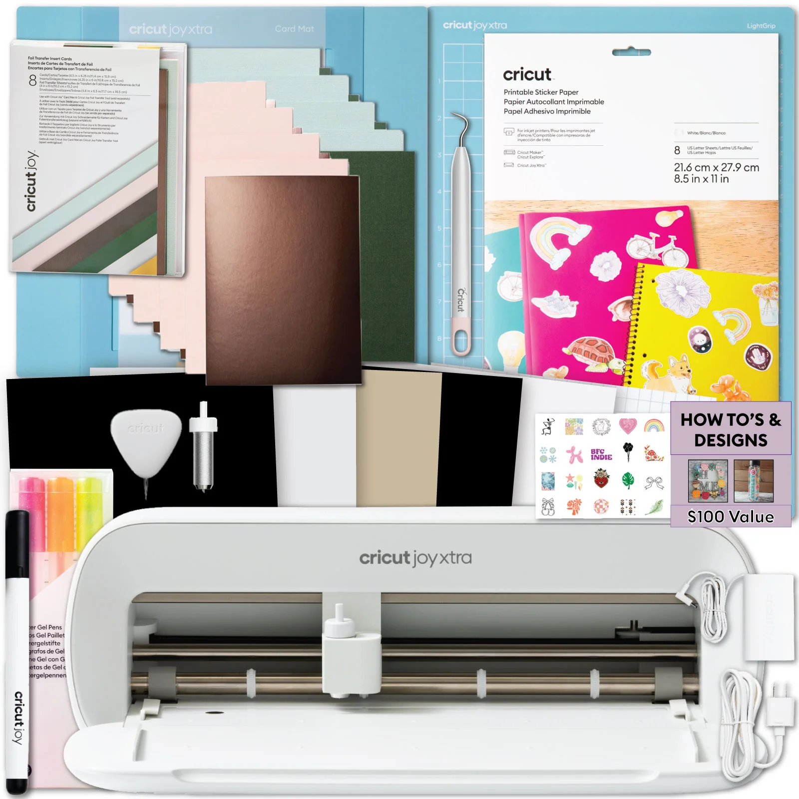 Cricut Joy Xtra School Card & Sticker Bundle for Paper Crafts and Print Then Cut