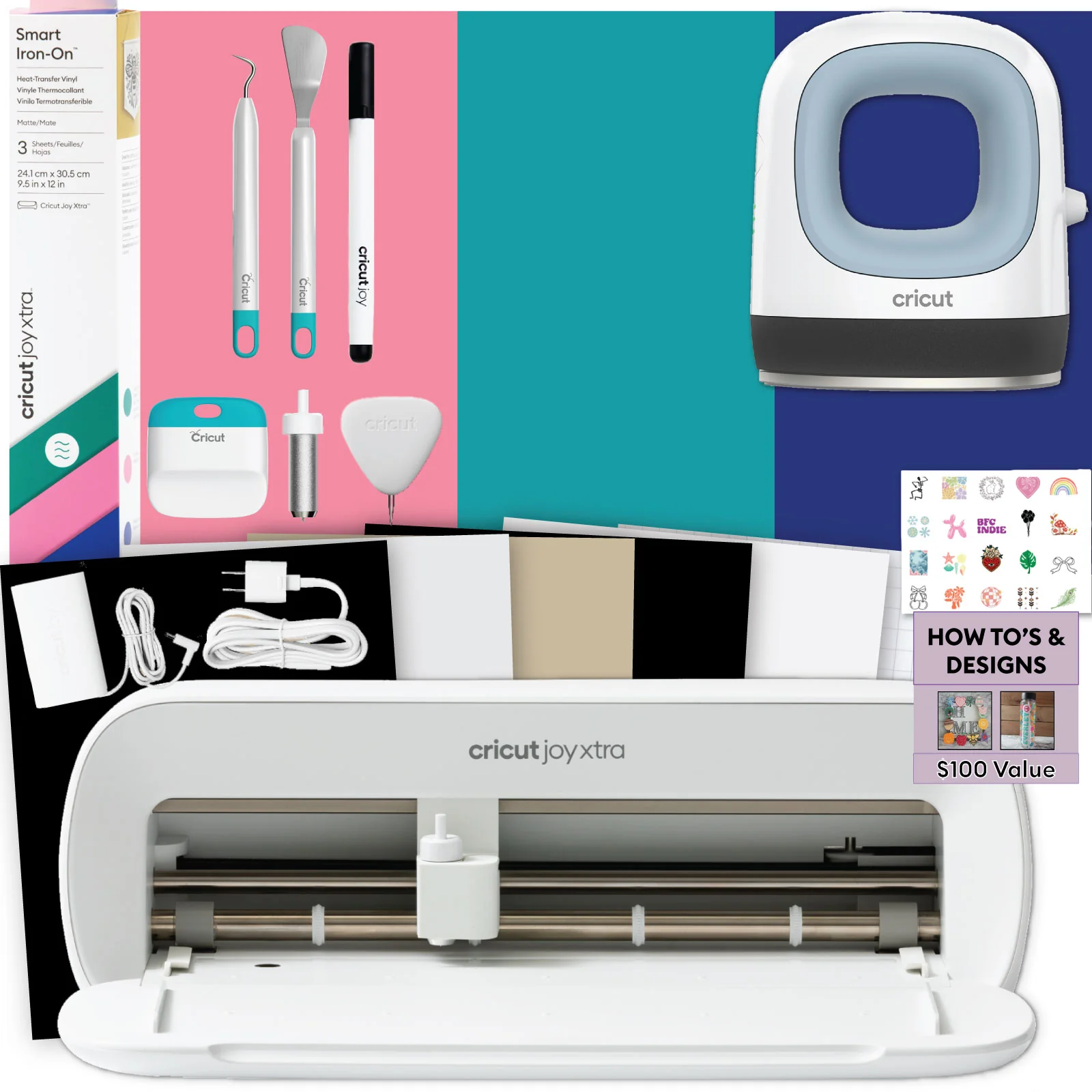 Cricut Joy Xtra School Heat Transfer Bundle with EasyPress Mini & Iron-On