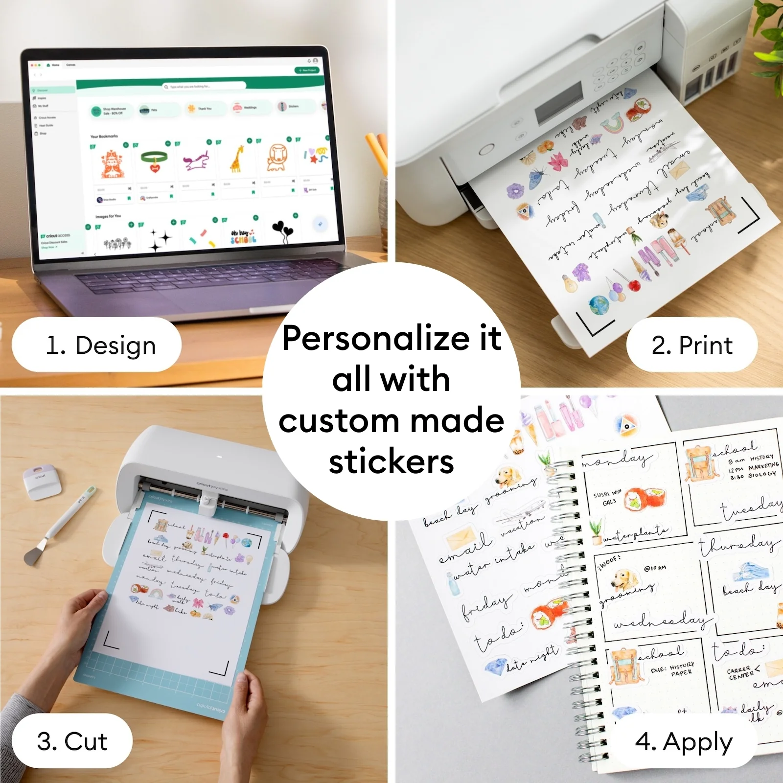 Cricut Joy Xtra School Sticker & Vinyl Bundle for Labels, Decals & Print Then Cut - Image 4