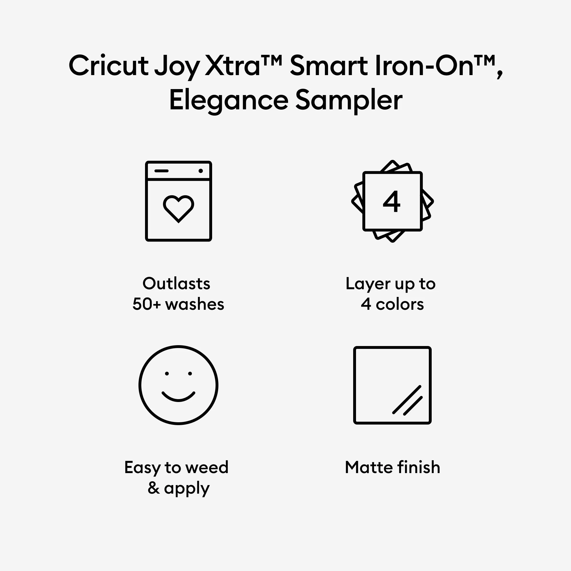 Cricut Joy Xtra Smart Iron-On Vinyl Sampler- Elegance - Image 4