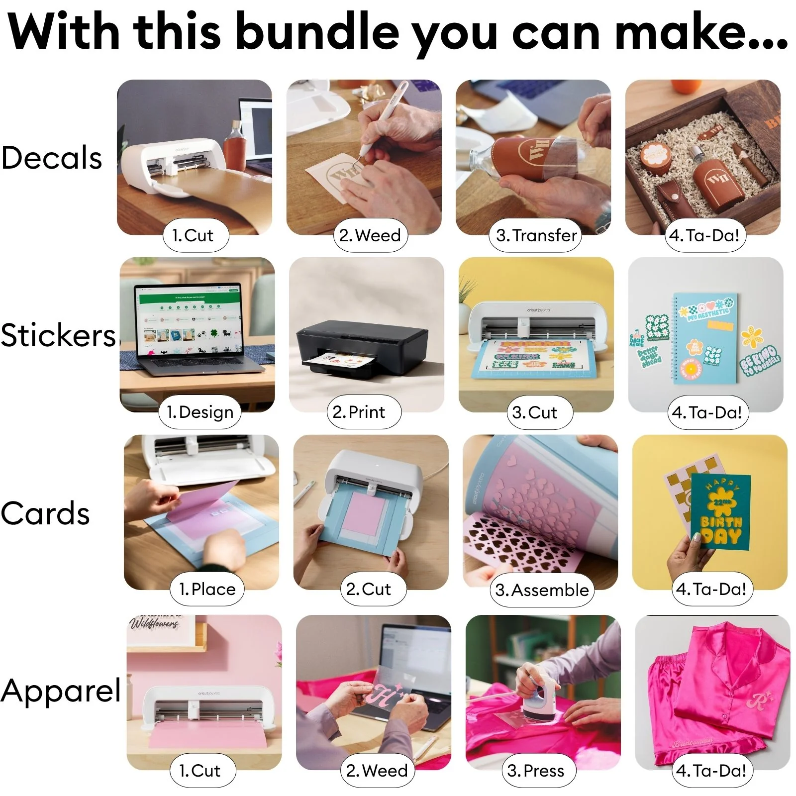 Cricut Joy Xtra Ultimate Starter Kit | 115+ Piece Materials & Accessories Bundle with Vinyl, HTV, Sticker Paper, Cards & Tools - Image 6