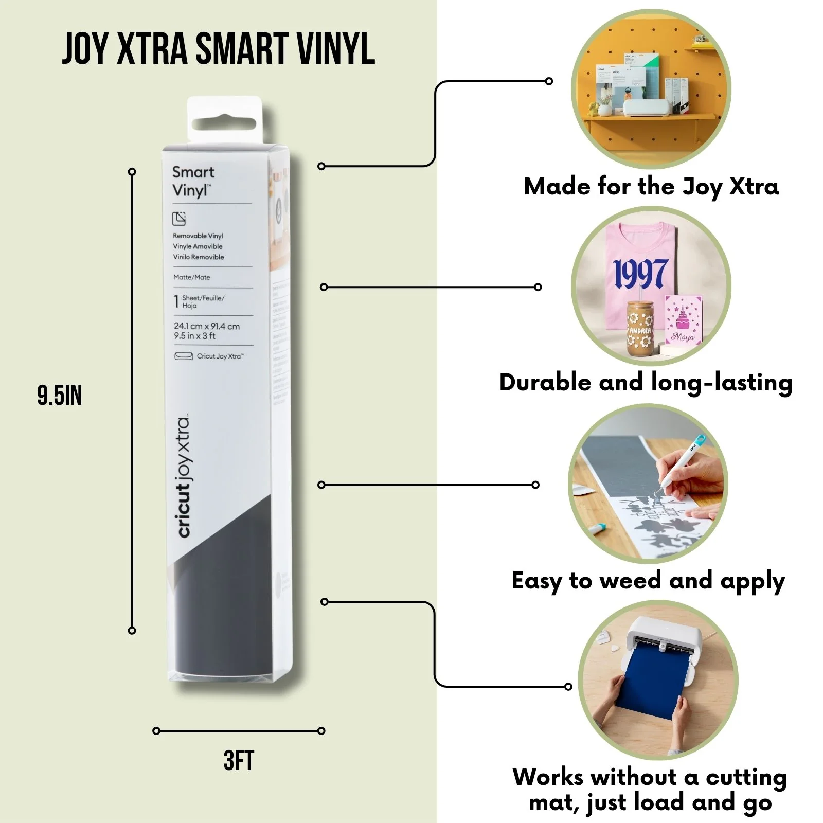 Cricut Joy Xtra Smart Vinyl Beginner Craft Bundle Set - Image 4