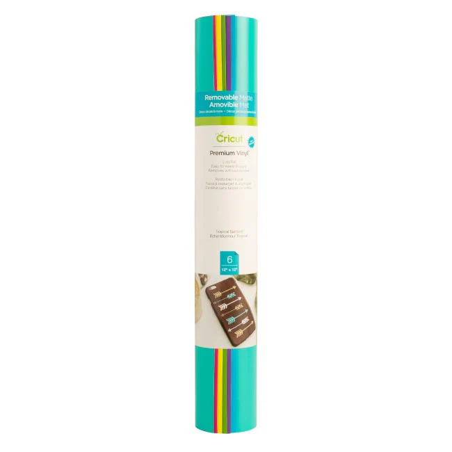 Cricut Premium Vinyl Sampler Tropical- 12" x 12", 6 Count - Damaged Package