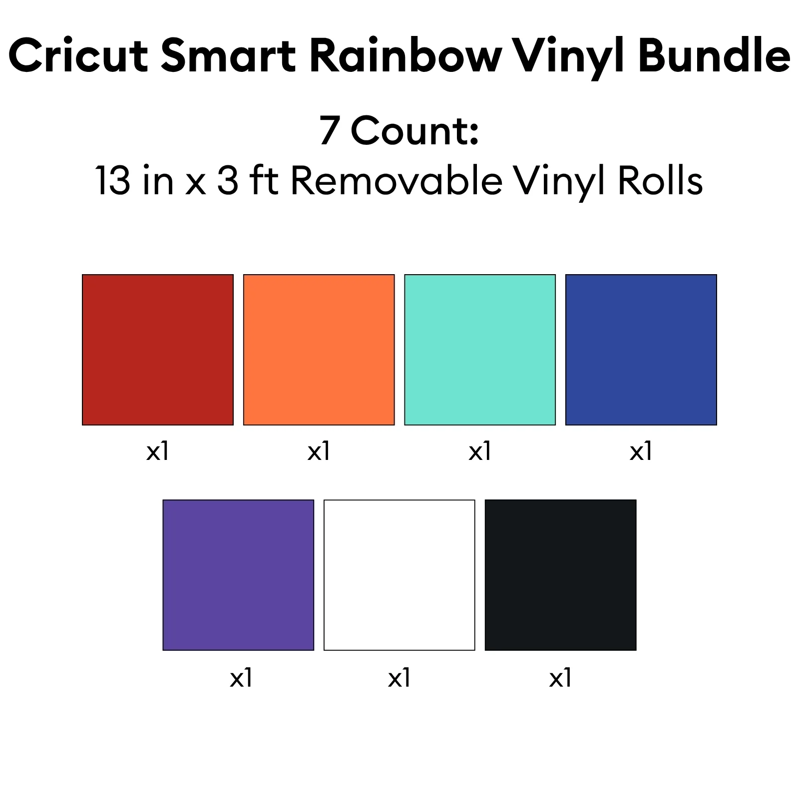 Cricut Smart Vinyl Bundle | Permanent Adhesive Vinyl Rolls for Cricut Maker & Explore – Rainbow Colors with Black & White Rolls - Image 3