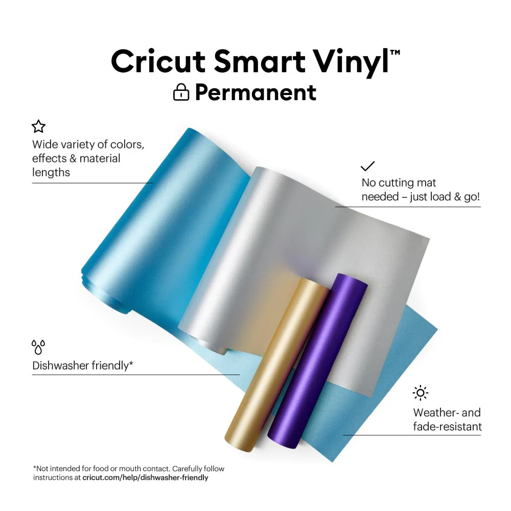 Cricut Smart Vinyl Shimmer Permanent (12 ft) - Light Blue - Image 2