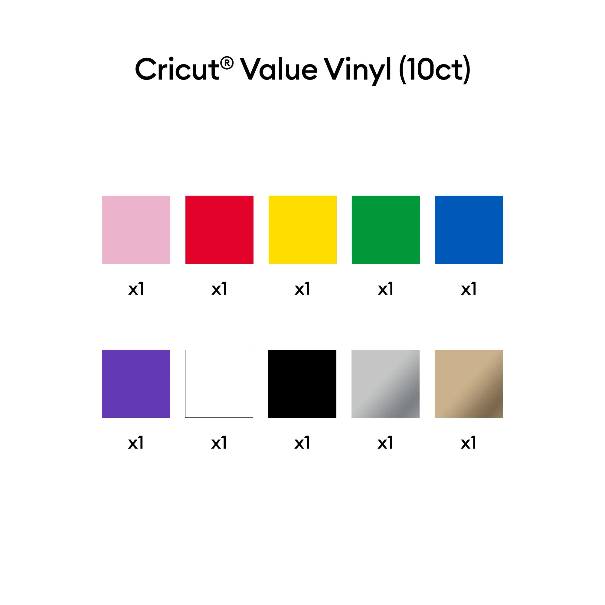 Cricut Value Vinyl Rolls, Rainbow Sampler - 12 in x 5 ft (10 ct) - Damaged Package - Image 3