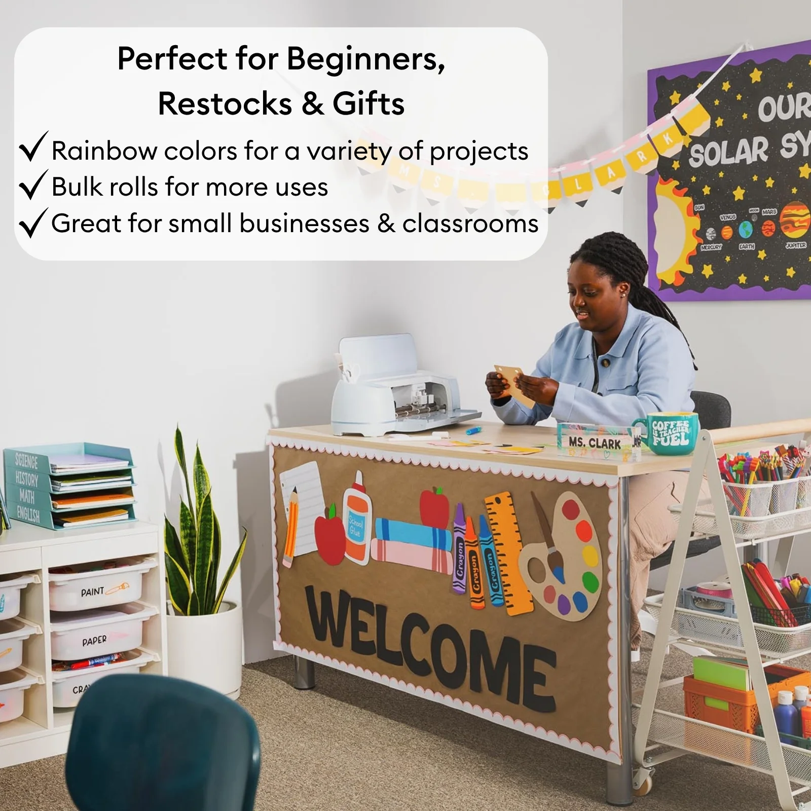Cricut Premium Rainbow Adhesive Vinyl Bundle | Bulk Vinyl Rolls for Decals, Labels, Signs & DIY Crafts - 8 Pack - Image 5